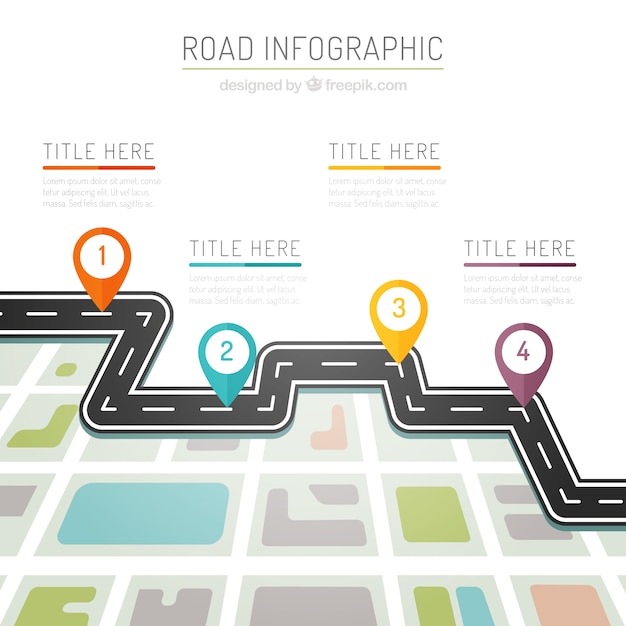 Colors road infography Premium Vector