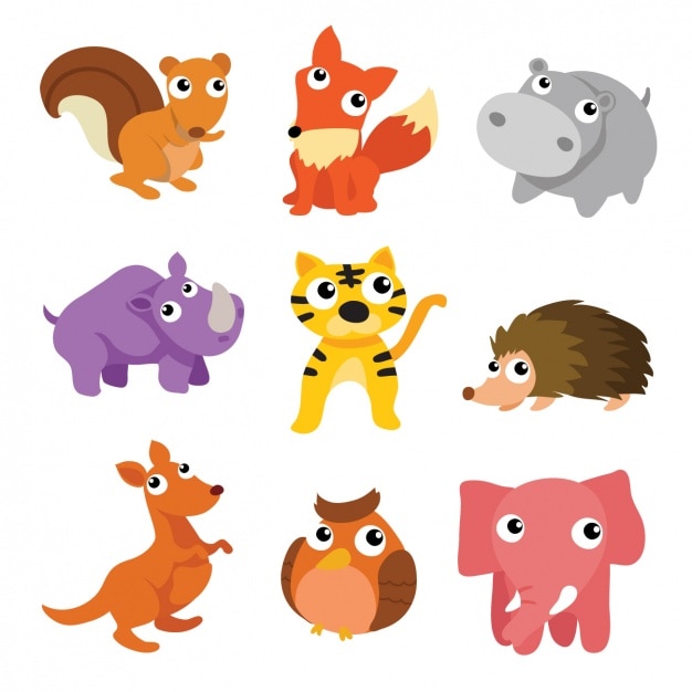 Free Vector | Coloured animals collection