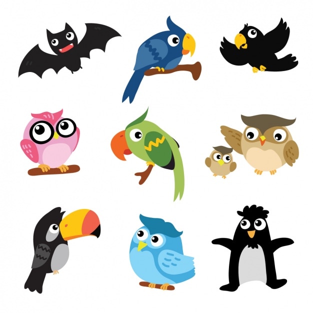 Coloured animals collection | Free Vector