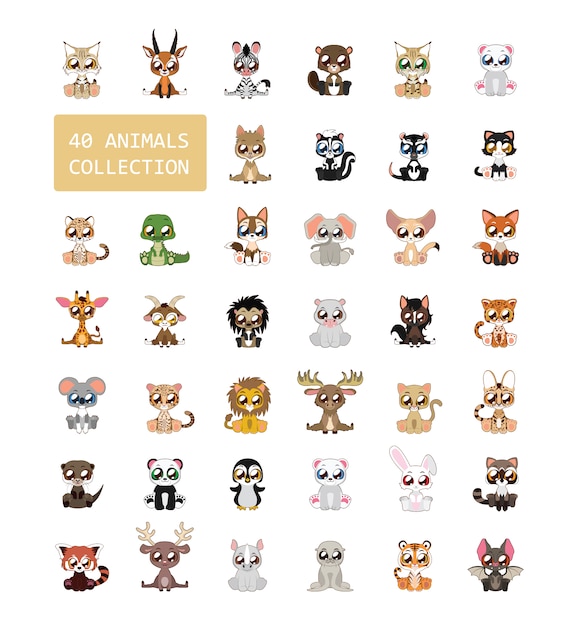 Coloured animals collection