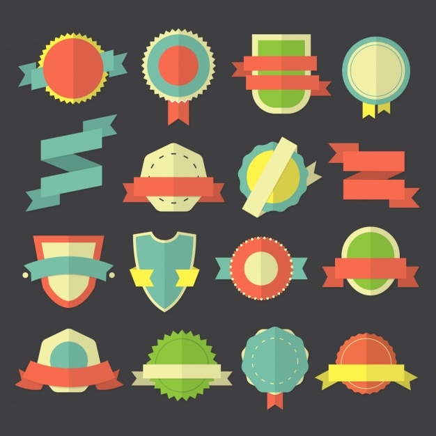 Free Vector | Coloured badges collection