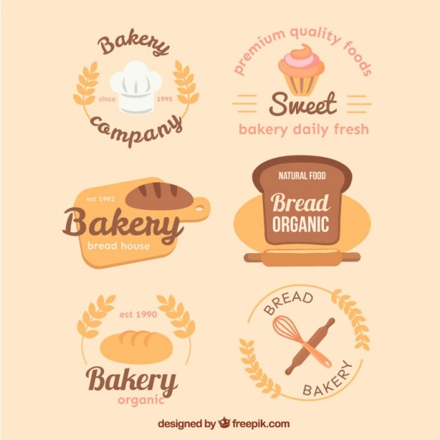 Premium Vector Coloured Bakery Logos