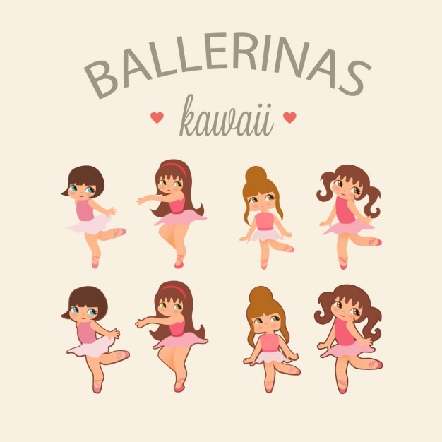 Colorato Ballerine Collezione Vettore Gratis