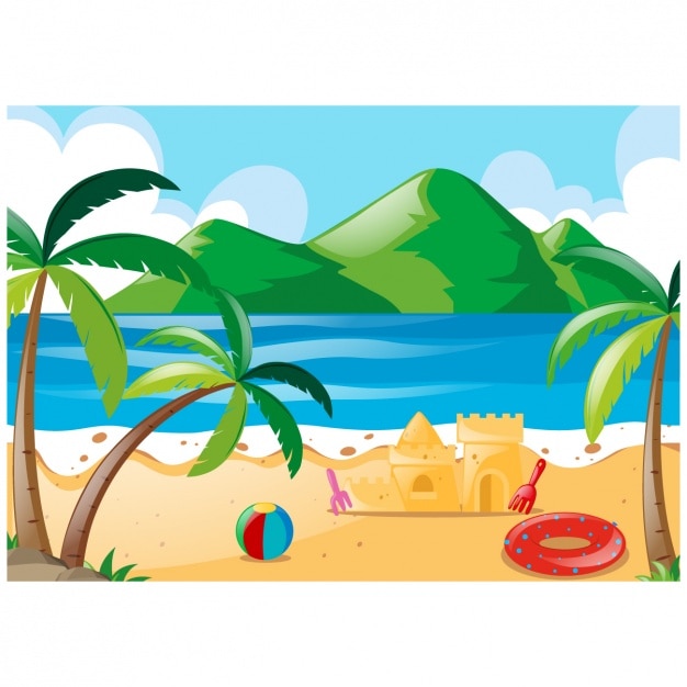 Coloured beach background design