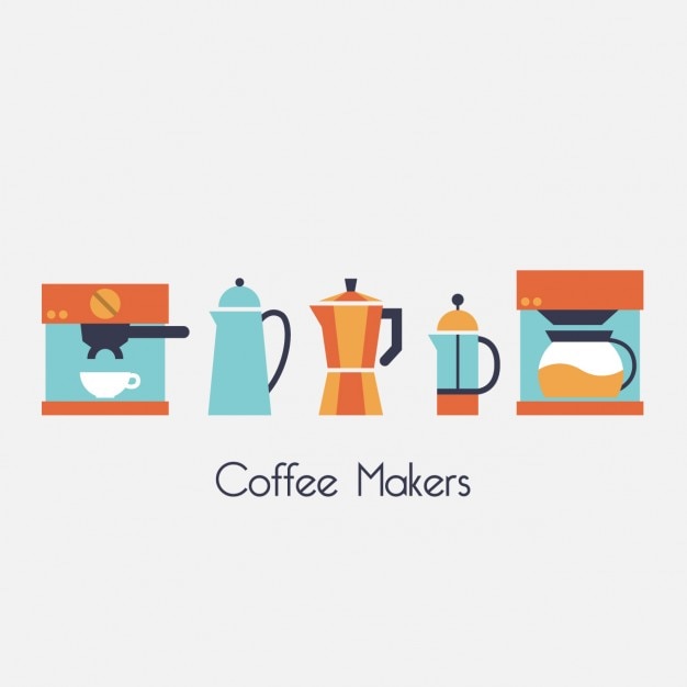 Download Free Vector | Coloured coffee makers design
