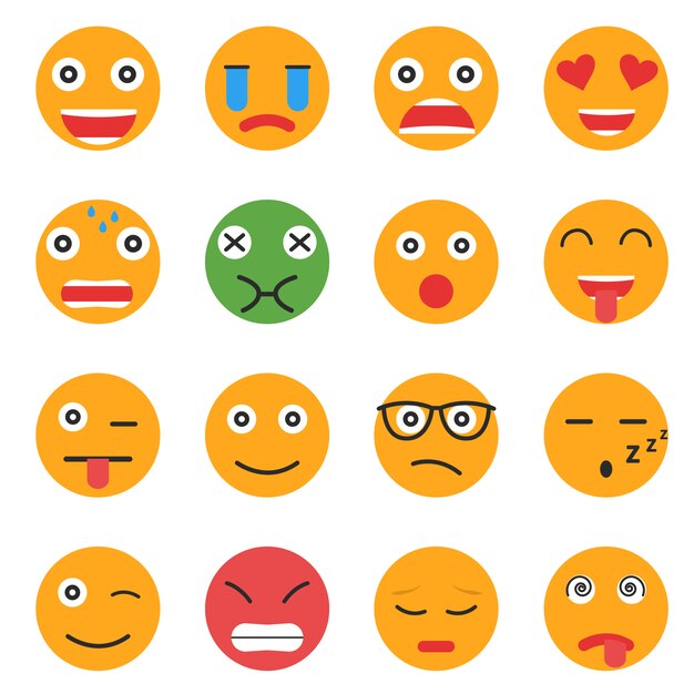 Coloured emoticons collection