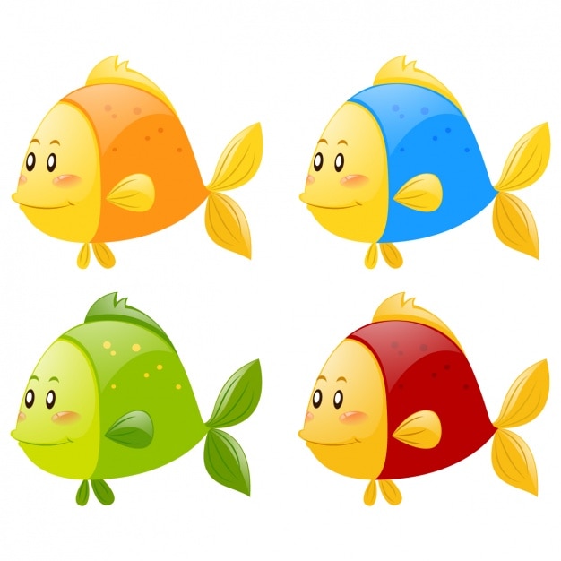 Free Vector | Coloured fishes collection