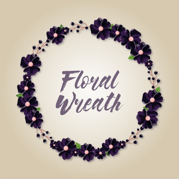 Coloured floral wreath design | Free Vector