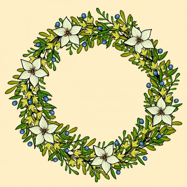 Download Coloured floral wreath frame Vector | Free Download