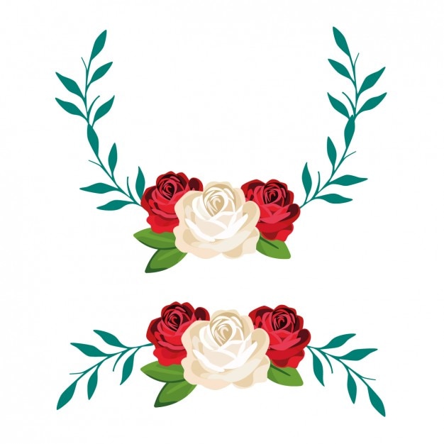 Download Free Vector | Coloured floral wreath an ornament