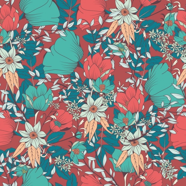 Coloured flowers pattern design