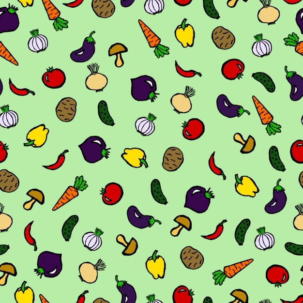 Premium Vector Coloured food pattern design