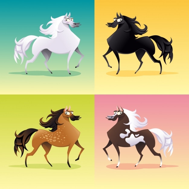 Coloured horses collection