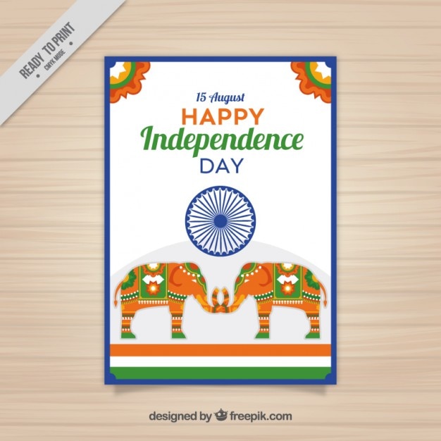 Free Vector | Coloured indian independence day brochure