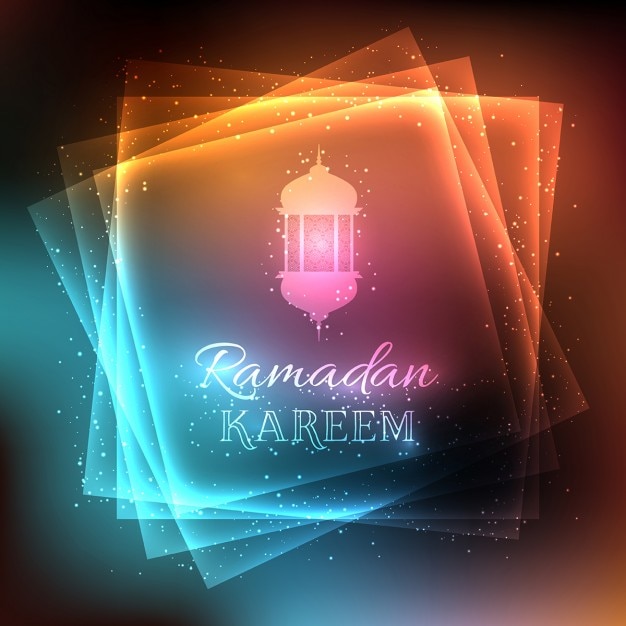 Coloured lights ramadan background