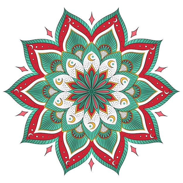 Download Coloured mandala adesign | Free Vector