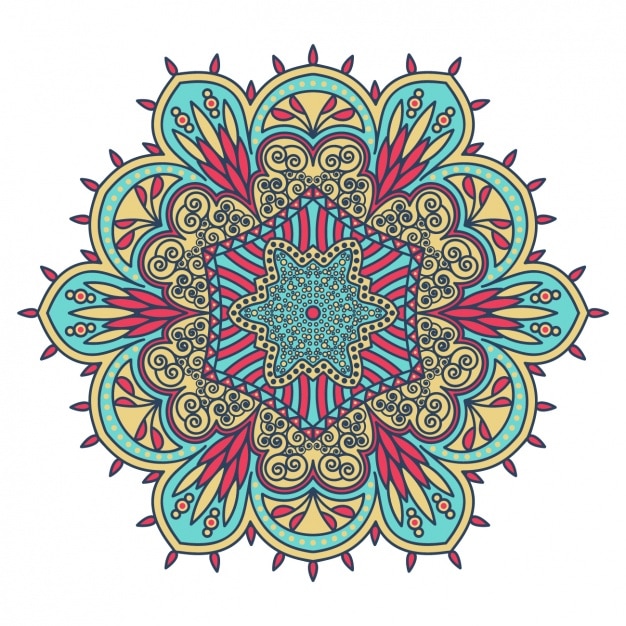 Download Coloured mandala design Vector | Free Download