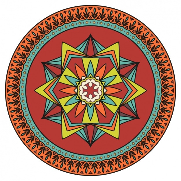 Free Vector | Coloured mandala design