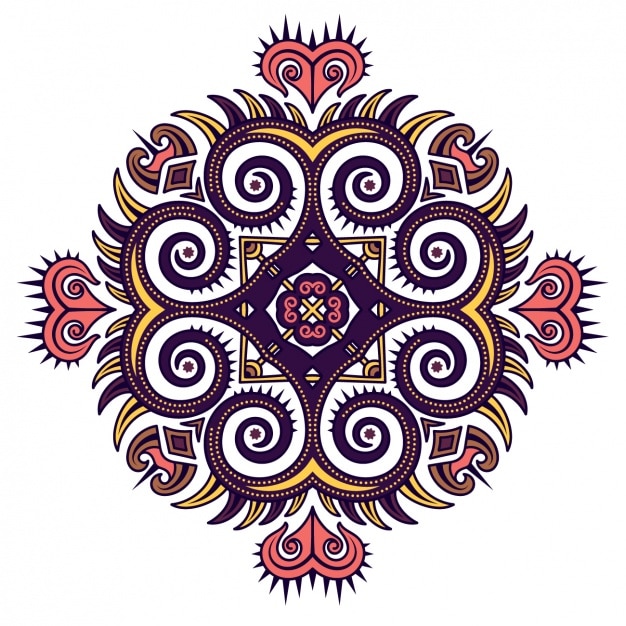 Download Coloured mandala design | Free Vector