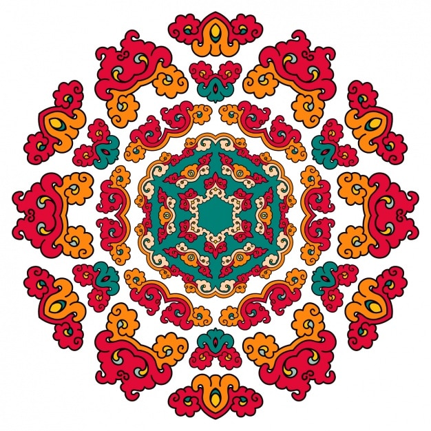 Download Coloured mandala design Vector | Free Download