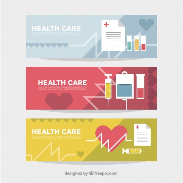 Free Vector | Coloured medical banners