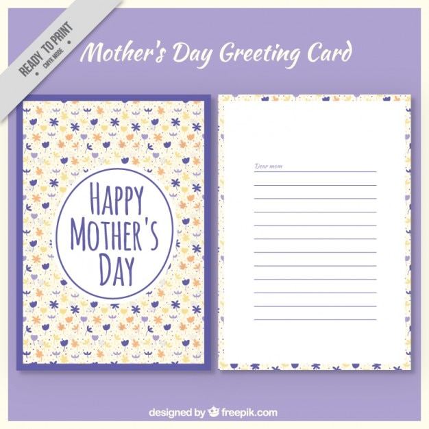 Coloured mother's day greeting card