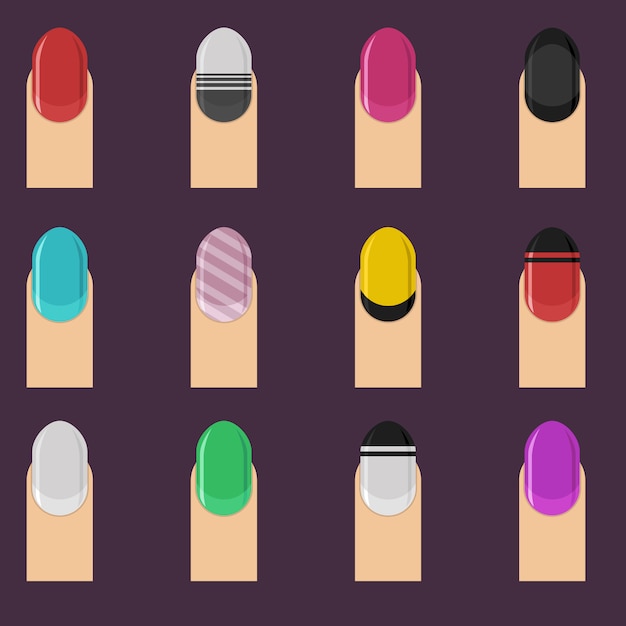 Coloured nails collection Vector | Free Download