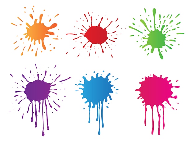 Coloured paint stains collection Vector | Free Download