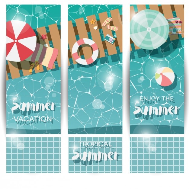 Coloured summer banners collection