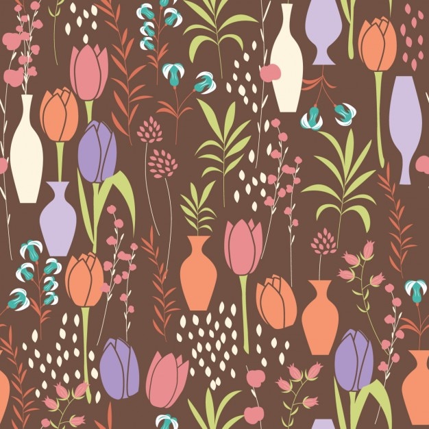 Coloured tulips pattern