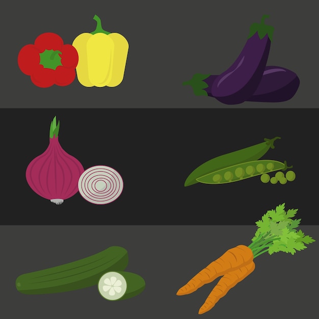 Coloured vegetables design