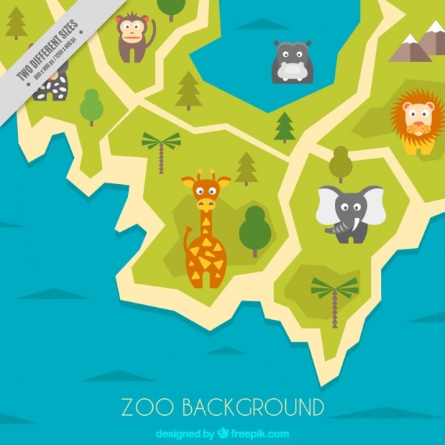 Coloured zoo background Vector | Free Download