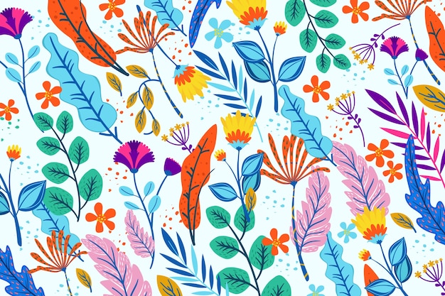 Colourful abstract trees exotic background Free Vector