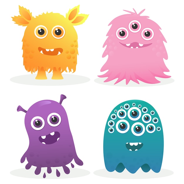 Premium Vector | Colourful cute monsters character