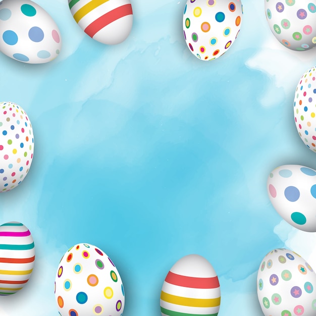 Colourful easter eggs on watercolour background Vector | Free Download