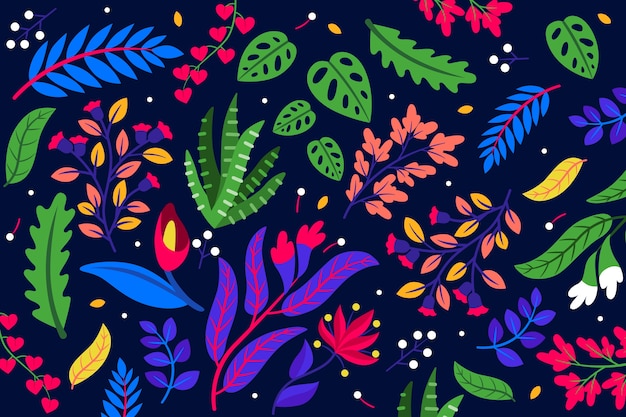 Colourful exotic floral background Vector | Free Download