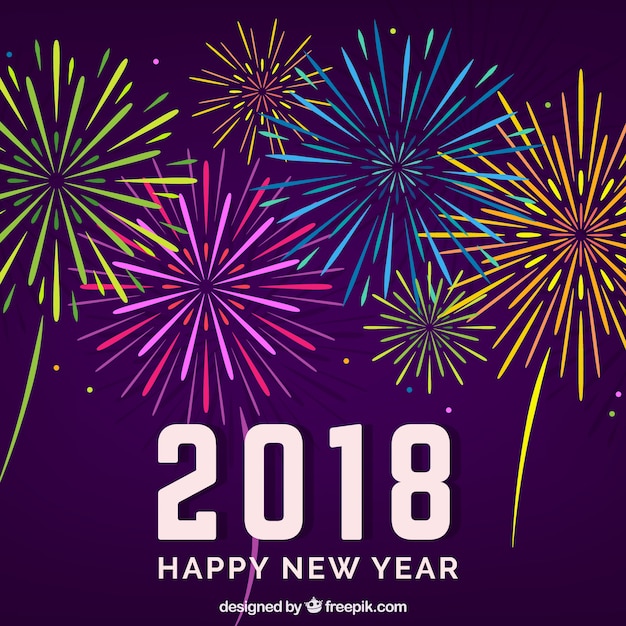 Premium Vector | Colourful fireworks for new year