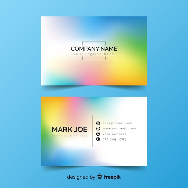 Colourful gradient business card design Vector Free Download