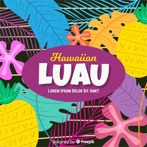 Free Vector  Colourful hawaiian luau background