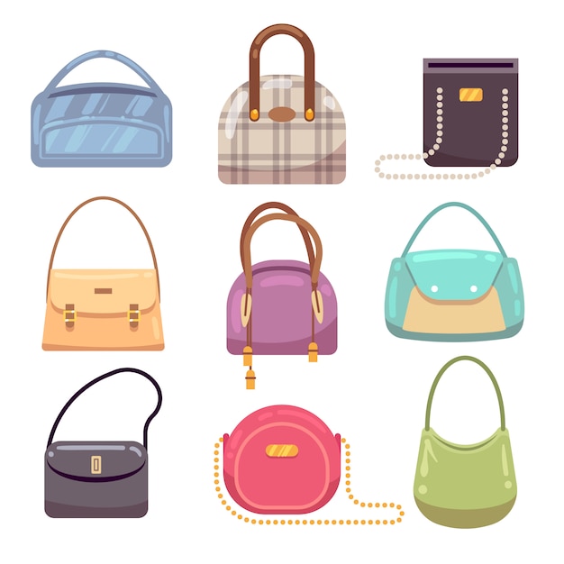 Premium Vector | Colourful ladies handbags, woman accessories vector ...