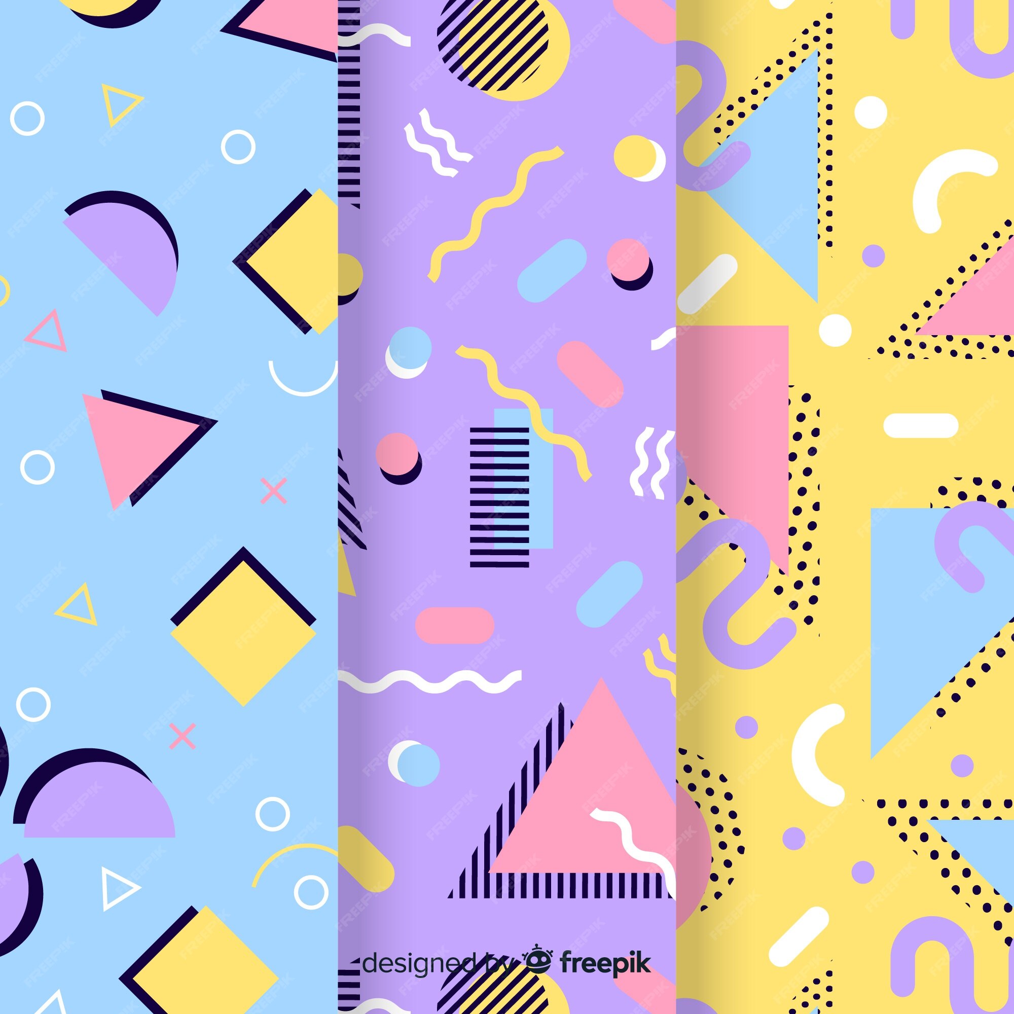 Premium Vector | Colourful memphis pattern collection