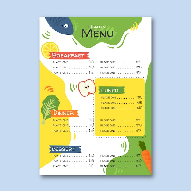 Colourful stained restaurant menu | Free Vector