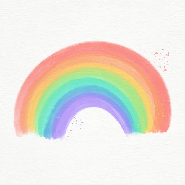 Download Colourful watercolor rainbow illustrated | Free Vector