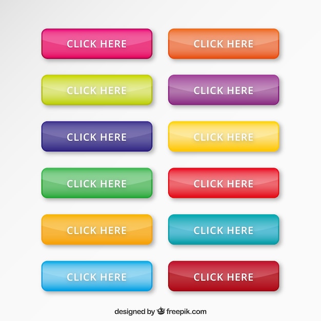 Download Colourful web buttons set Vector | Free Download