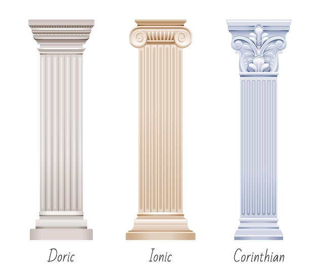 Download Premium Vector | Column pillar set. greek or roman old ...