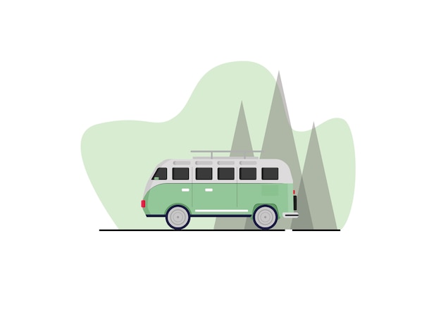 Premium Vector | Combi car illustration in flat style