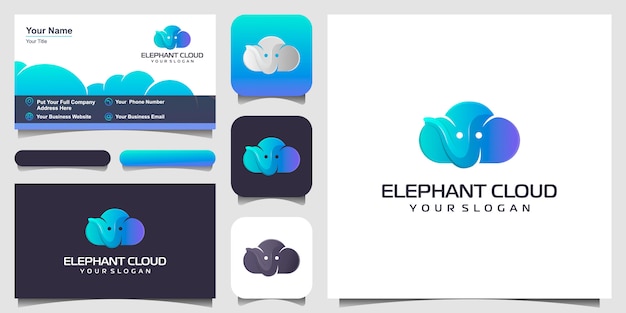 Download Free A Combination Of Clouds And Elephants Logo Design Inspiration Set Use our free logo maker to create a logo and build your brand. Put your logo on business cards, promotional products, or your website for brand visibility.