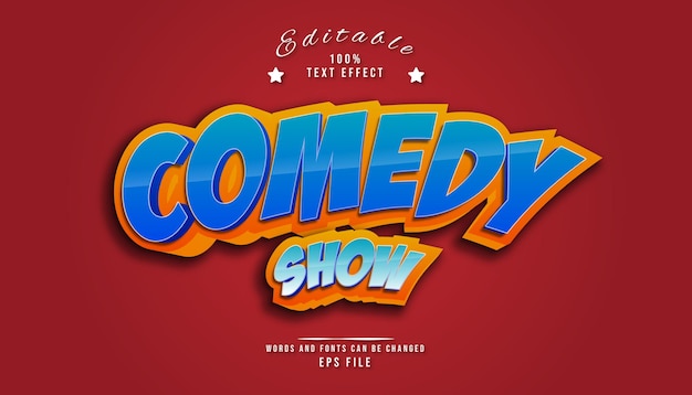 Premium Vector | Comedy show text effect editable