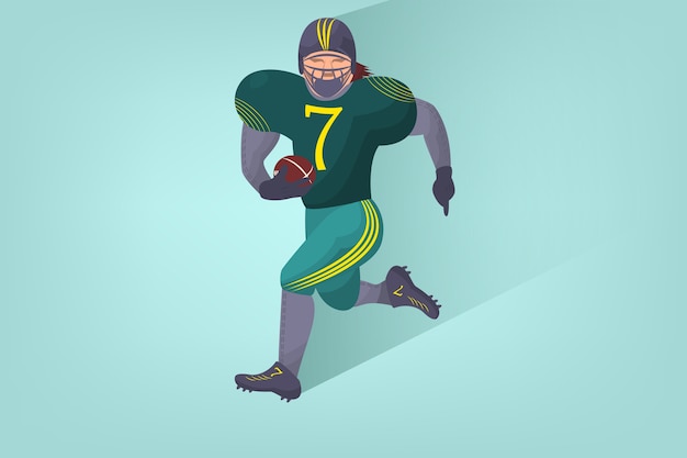 Premium Vector | Comic american football player