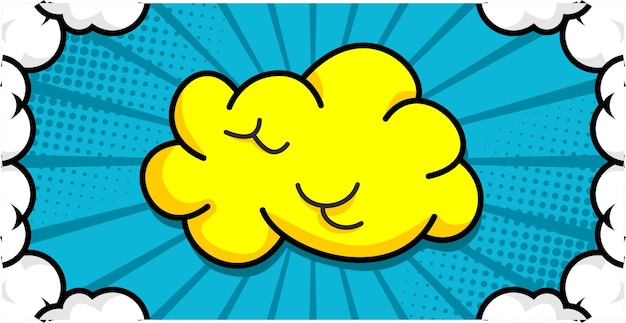 Premium Vector | Comic background with cloud illustration